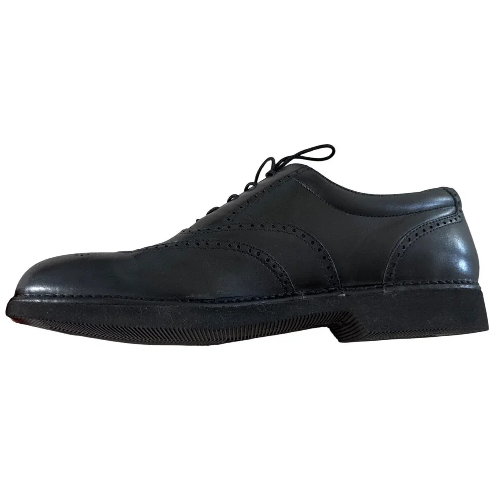 Rockport DresSports Mens 9W Wide Black Leather Wingtip Brogue Oxfords M3678 NIB